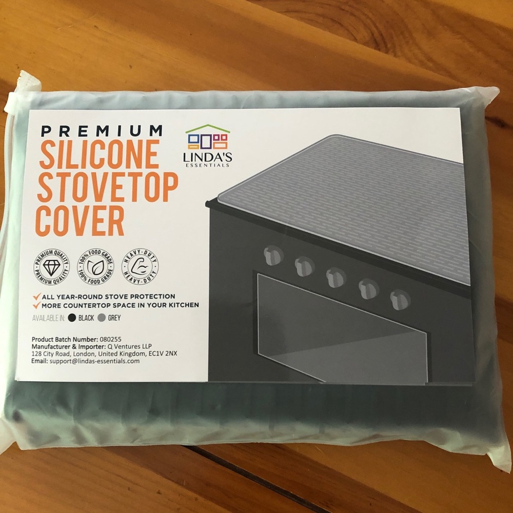 Premium Silicone Essentials Black Stove Top Protector Mat - Non-Slip Heat Shield - Picture 2 of 4